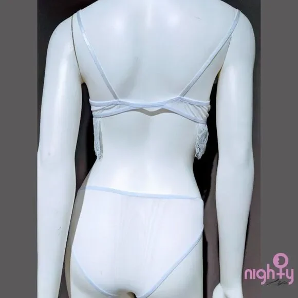 Night Escape White Eyelash Bra Set - Picture 4 of 6